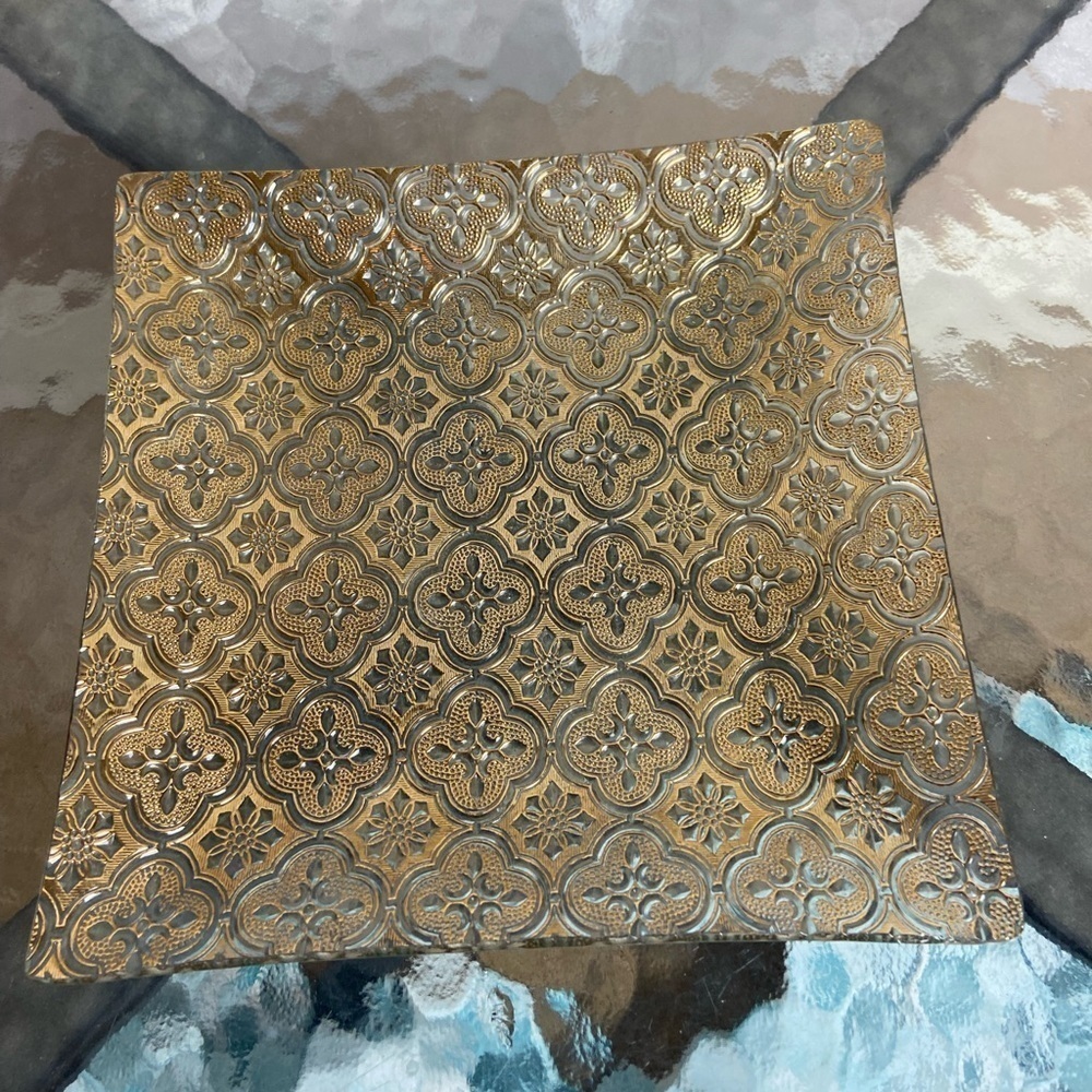 Vintage Georges Briard Iberia gold glass tray